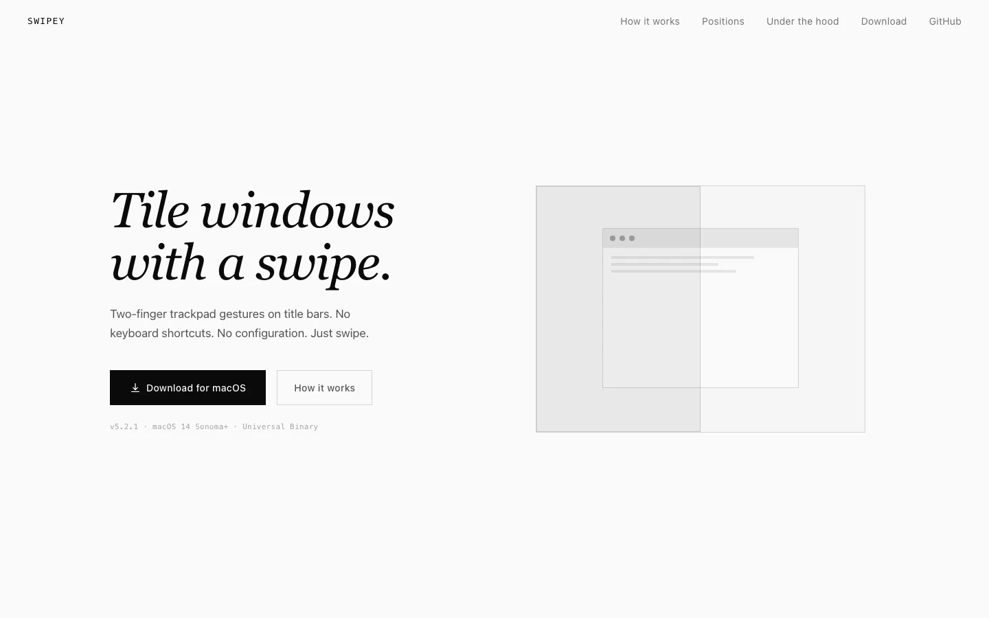 Swipey landing page