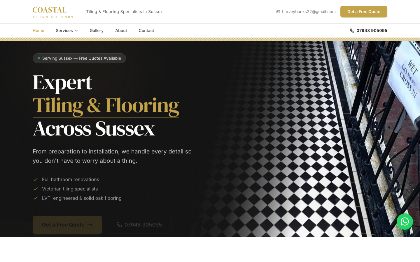 Coastal Tiling & Floors — redesigned website