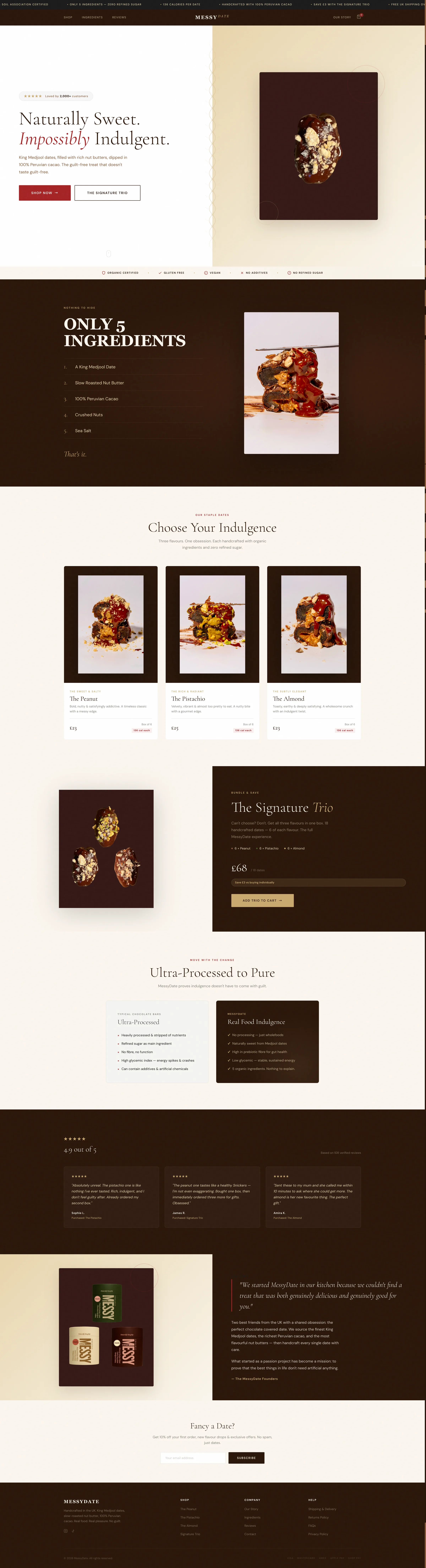 Messy Date - Redesigned website